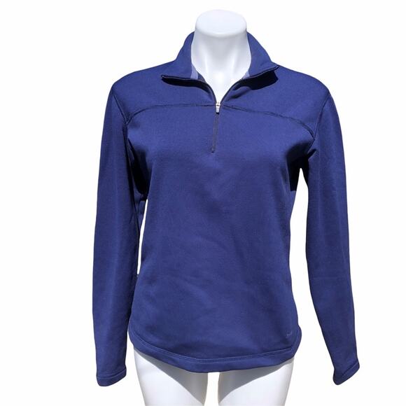 Patagonia Capilene navy blue 1/4 zip activewear fleece lined top size small - Picture 1 of 9